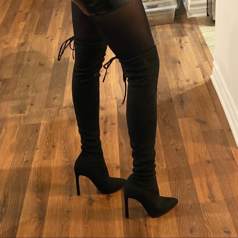 Over the knee lace up boot